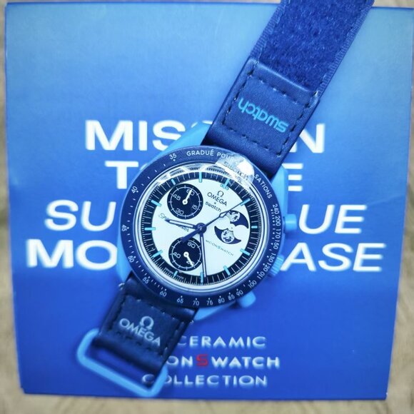 Swatch x Omega MoonSwatch Mission Moonphase (Blue | New Unworn) - Picture 3 of 6